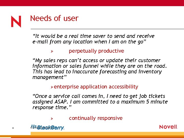 Needs of user “It would be a real time saver to send and receive