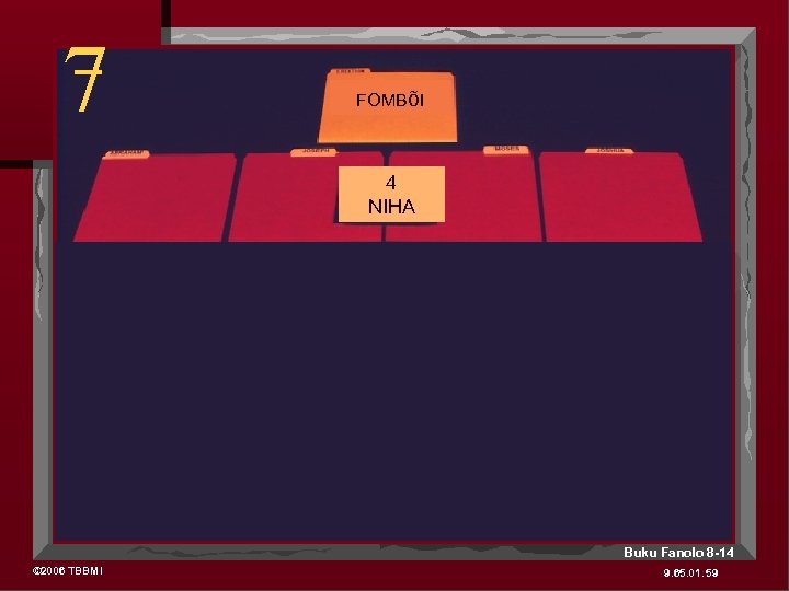 7 FAMAZõKHI FOMBõI 4 NIHA Buku Fanolo 8 -14 © 2006 TBBMI 9. 65.