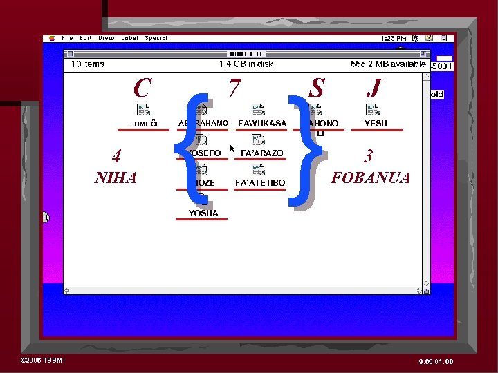 C C FOMBõI 4 NIHA { } 7 S ABERAHAMO FAWUKASA YOSEFO FA’ARAZO MOZE