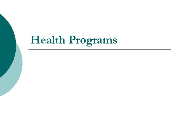 Health Programs 