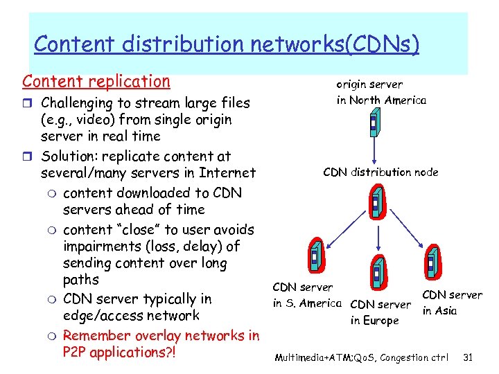 Content distribution networks(CDNs) Content replication r Challenging to stream large files (e. g. ,