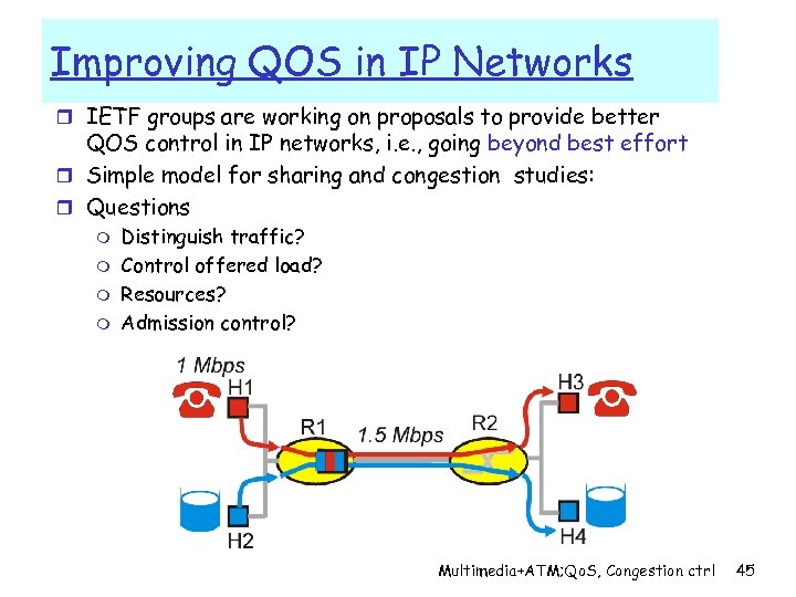 Improving QOS in IP Networks r IETF groups are working on proposals to provide