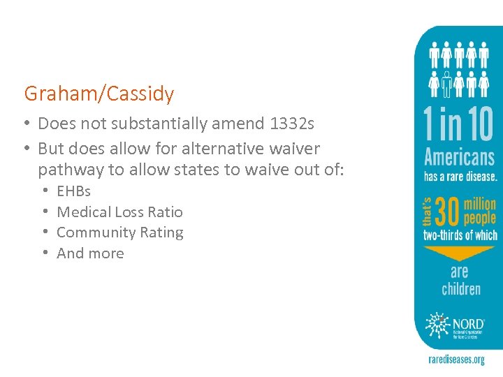 Graham/Cassidy • Does not substantially amend 1332 s • But does allow for alternative