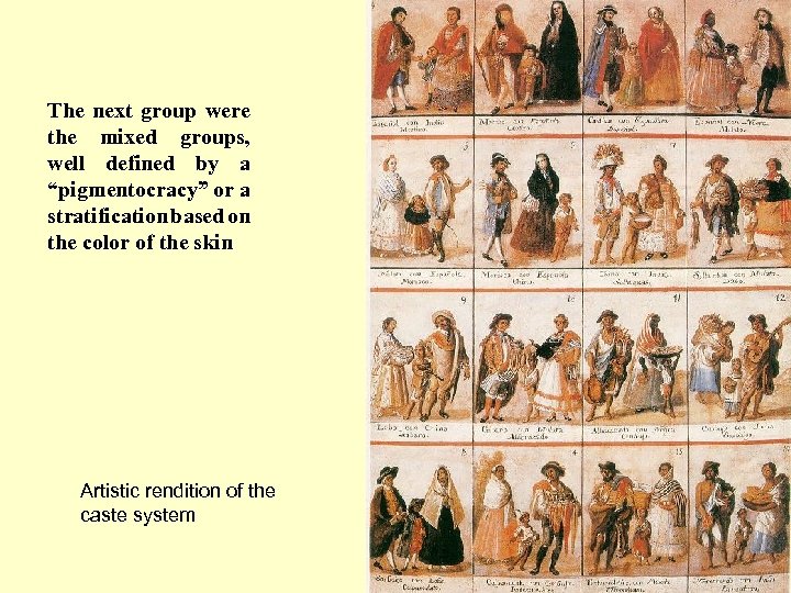 The next group were the mixed groups, well defined by a “pigmentocracy” or a