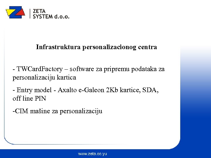 Infrastruktura personalizacionog centra - TWCard. Factory – software za pripremu podataka za personalizaciju kartica