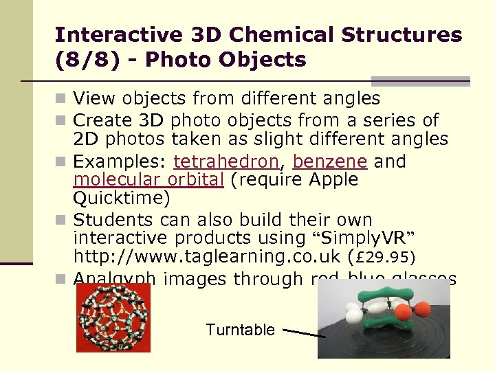 Interactive 3 D Chemical Structures (8/8) - Photo Objects n View objects from different