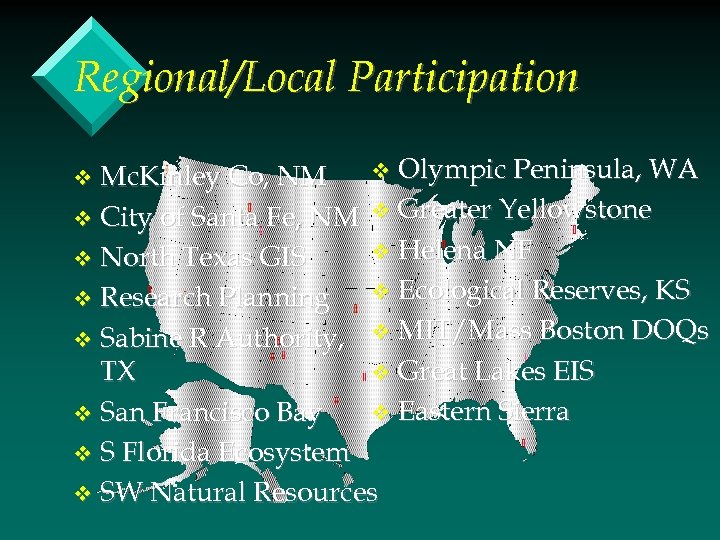 Regional/Local Participation v Olympic Peninsula, WA Mc. Kinley Co, NM v City of Santa