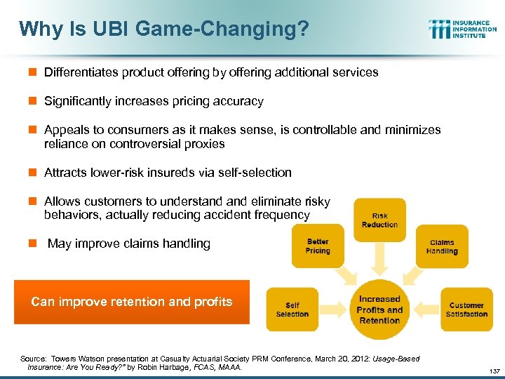 Why Is UBI Game-Changing? n Differentiates product offering by offering additional services n Significantly