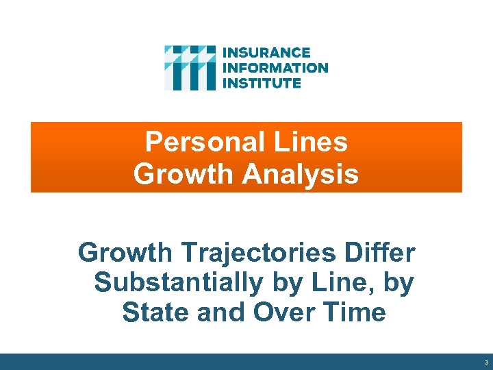 Personal Lines Growth Analysis Growth Trajectories Differ Substantially by Line, by State and Over
