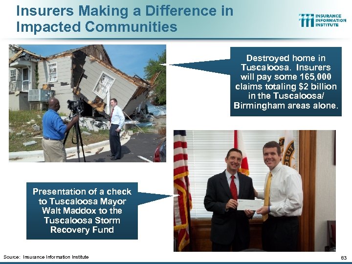 Insurers Making a Difference in Impacted Communities Destroyed home in Tuscaloosa. Insurers will pay