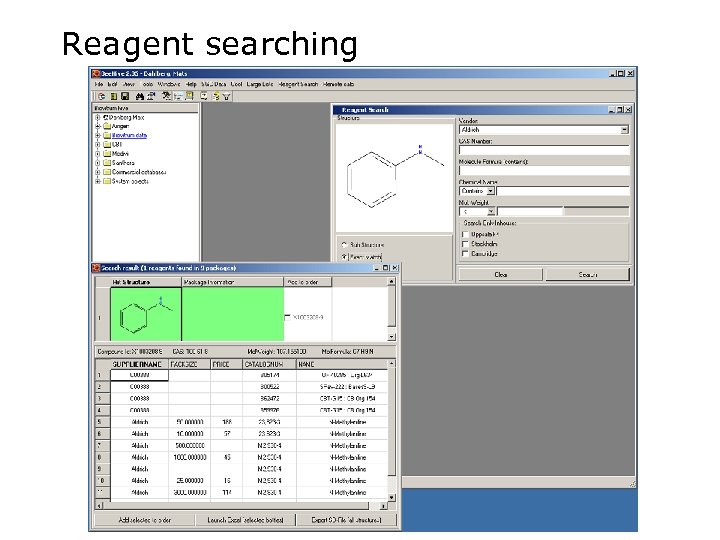 Reagent searching 