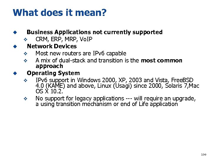 What does it mean? Business Applications not currently supported v CRM, ERP, MRP, Vo.