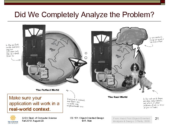 Did We Completely Analyze the Problem? Dog. Door. java Dog. Door. jav a The