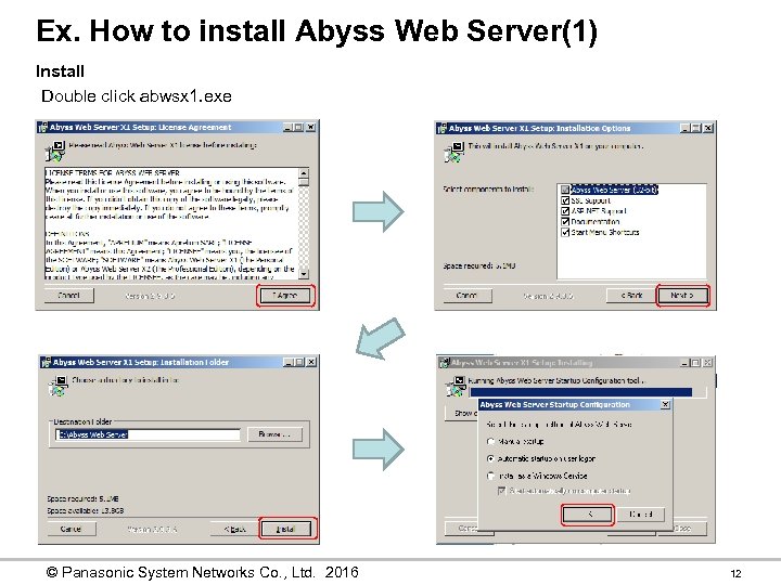 Ex. How to install Abyss Web Server(1) Install Double click abwsx 1. exe ©