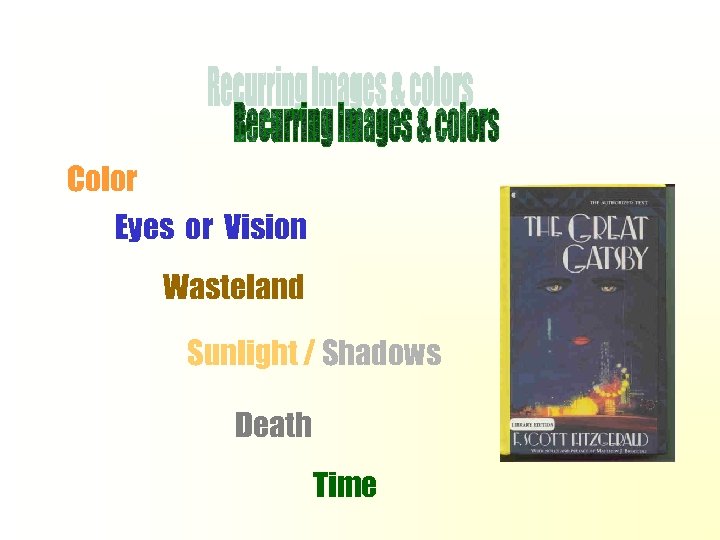 Color Eyes or Vision Wasteland Sunlight / Shadows Death Time 