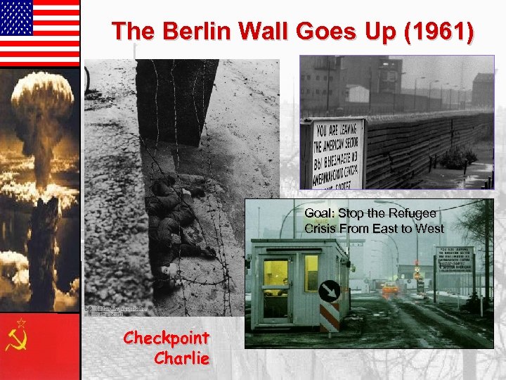 The Berlin Wall Goes Up (1961) Goal: Stop the Refugee Crisis From East to