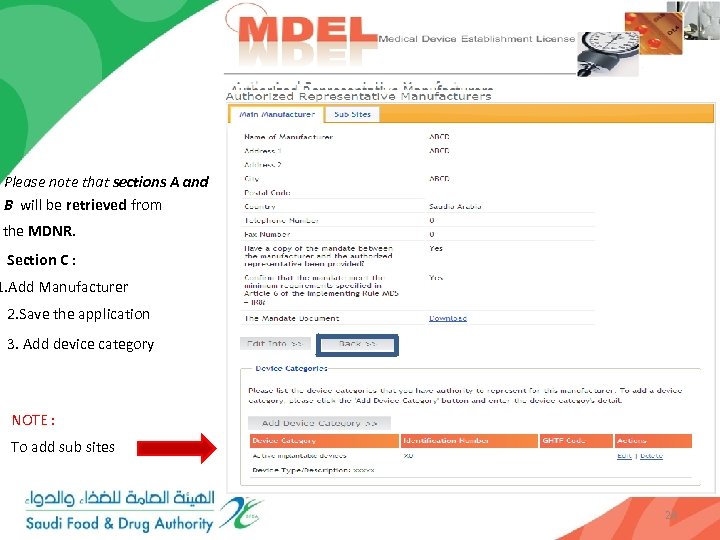 Please note that sections A and B will be retrieved from the MDNR. Section