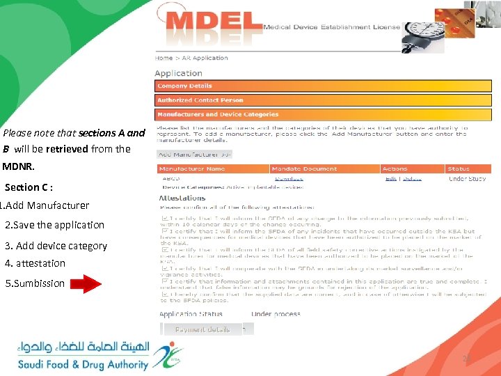 Please note that sections A and B will be retrieved from the MDNR. Section