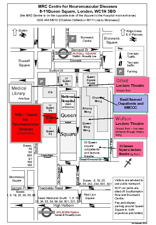 MRC Centre for Neuromuscular Diseases 8 -11 Queen Square, London, WC 1 N 3