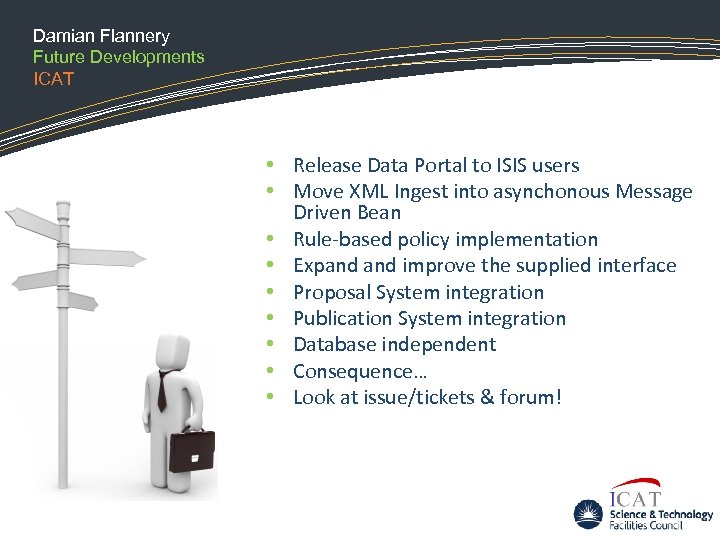 Damian Flannery Future Developments ICAT • Release Data Portal to ISIS users • Move