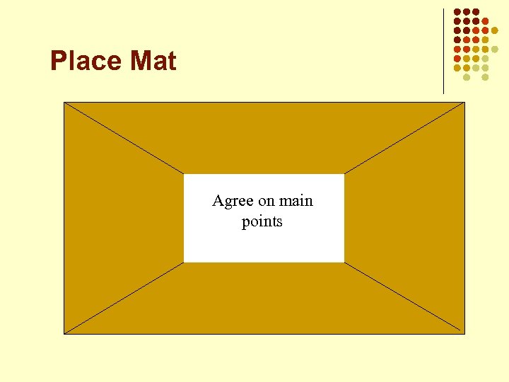 Place Mat Agree on main points 