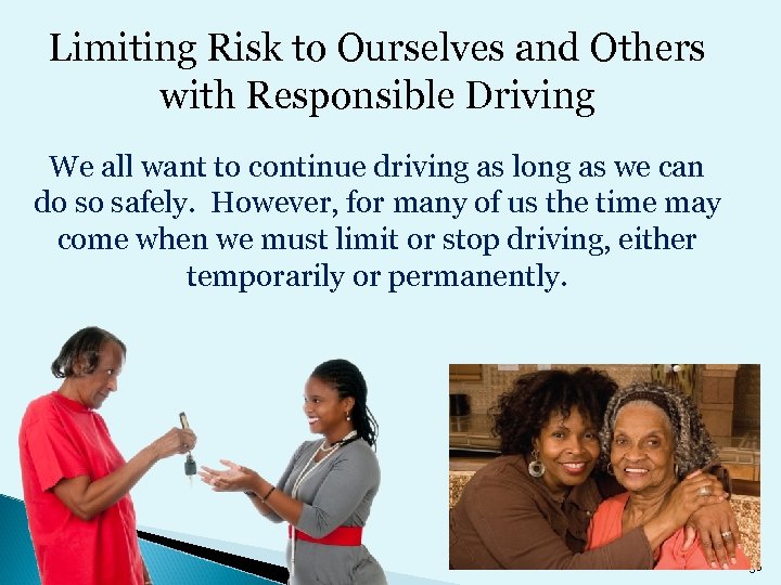 Limiting Risk to Ourselves and Others with Responsible Driving We all want to continue