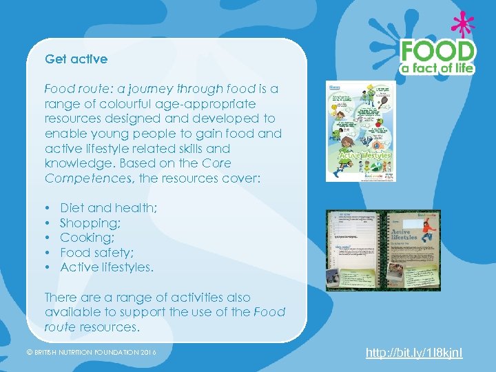 Get active Food route: a journey through food is a range of colourful age-appropriate