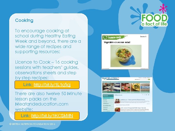 Cooking To encourage cooking at school during Healthy Eating Week and beyond, there a