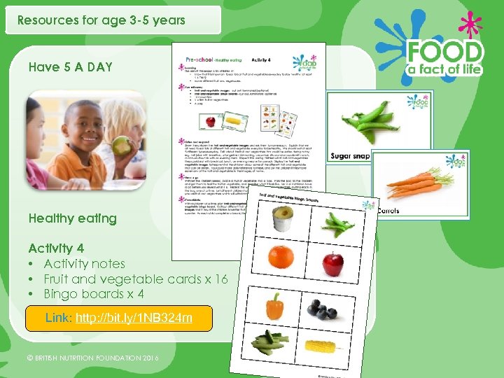 Resources for age 3 -5 years Have 5 A DAY Healthy eating Activity 4