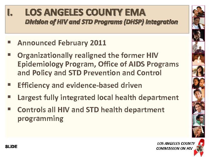 I. LOS ANGELES COUNTY EMA Division of HIV and STD Programs (DHSP) Integration §
