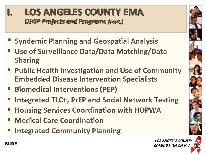 I. § § § § LOS ANGELES COUNTY EMA DHSP Projects and Programs (cont.