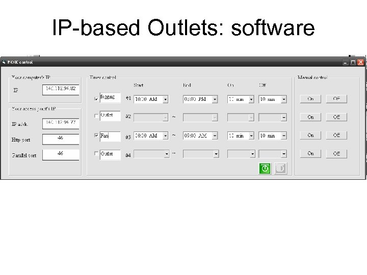IP-based Outlets: software 