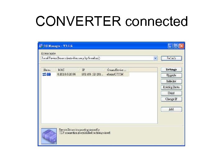 CONVERTER connected 