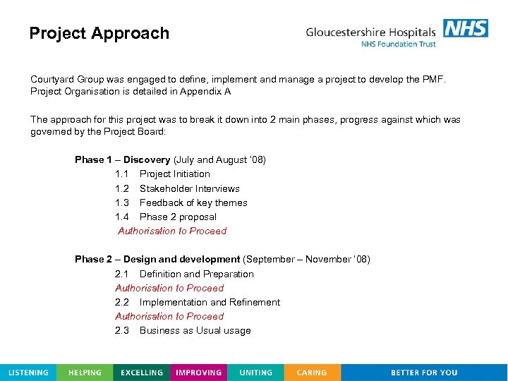 Project Approach Courtyard Group was engaged to define, implement and manage a project to