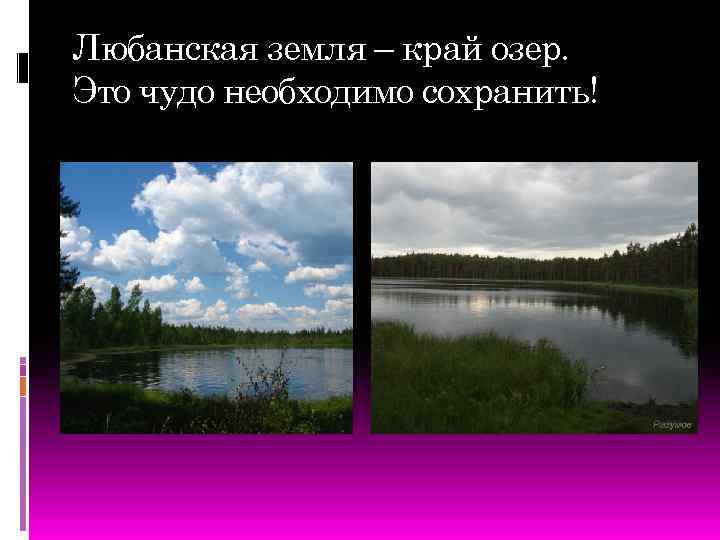 Любанская земля – край озер. Это чудо необходимо сохранить! 