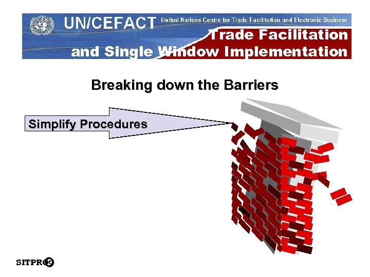 Trade Facilitation and Single Window Implementation Breaking down the Barriers Simplify Procedures SITPROc 
