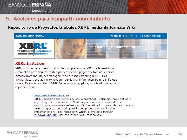 9. - Acciones para compartir conocimiento Repositorio de Proyectos Globales XBRL mediante formato Wiki