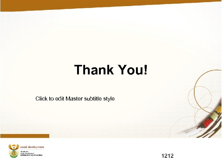 Thank You! Click to edit Master subtitle style 1212 