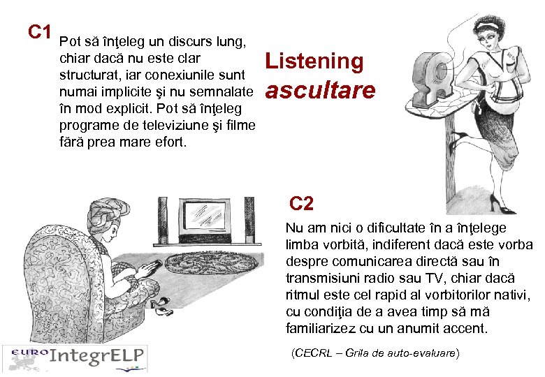 C 1 Pot să înţeleg un discurs lung, chiar dacă nu este clar structurat,