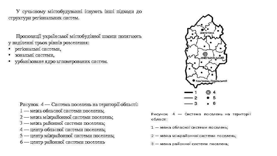 У сучасному містобудуванні існують інші підходи до структури регіональних систем. Пропозиції української містобудівної школи
