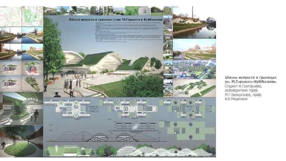 Школа искусств в границах ул. М. Горького-Куйбышева. Cтудент А. Григорьева, руководители проф. М. Г.