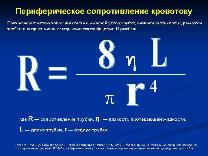 Сопротивление жидкости. Общее периферическое сопротивление сосудов. Понятие общего и периферического сопротивления сосудов. Сосудистое сопротивление формула. Формула общего периферического сопротивления.