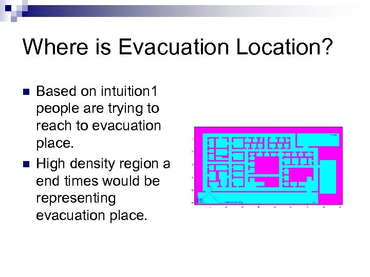 Where is Evacuation Location? n n Based on intuition 1 people are trying to