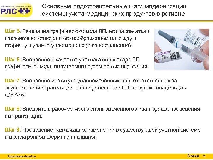 Основные подготовительные шаги модернизации системы учета медицинских продуктов в регионе Шаг 5. Генерация графического