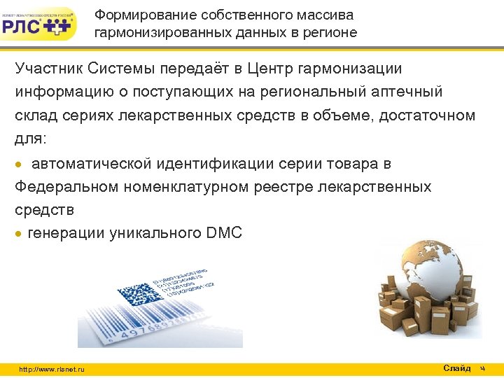 Формирование собственного массива гармонизированных данных в регионе Участник Системы передаёт в Центр гармонизации информацию