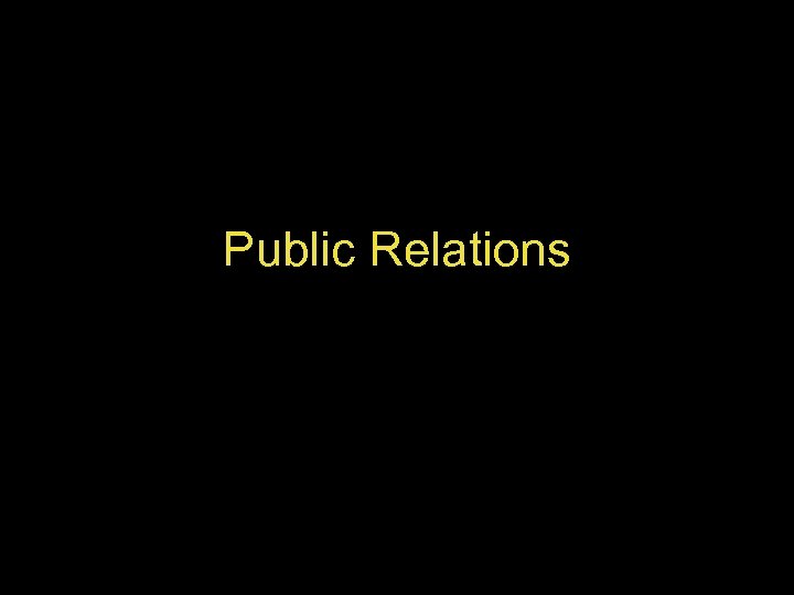 Public Relations 