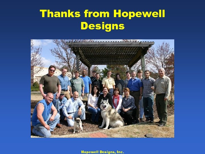 Thanks from Hopewell Designs, Inc. 