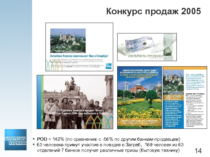 Конкурс продаж 2005 § POD = 142% (по сравнению с -56% по другим банкам-продавцам)