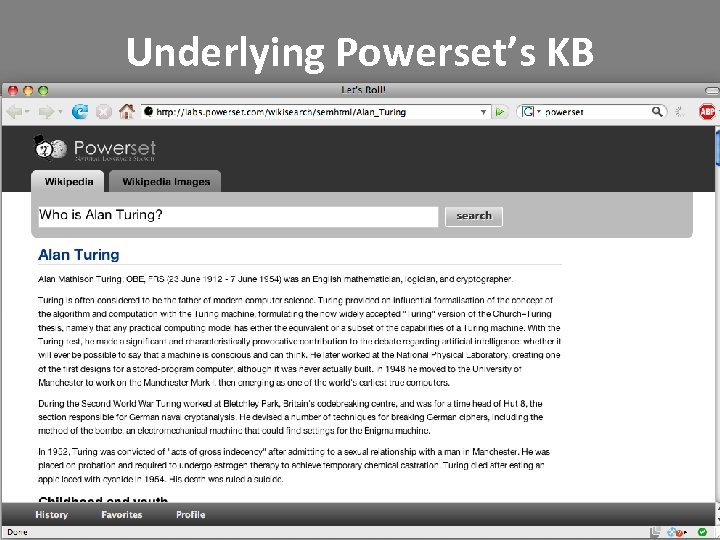 Underlying Powerset’s KB 