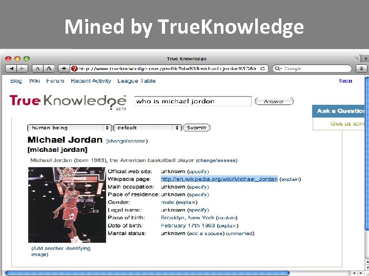 Mined by True. Knowledge 